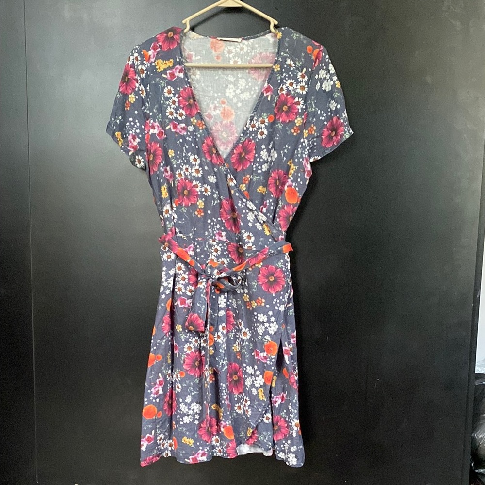 Marine Layer Frances Wrap Dress in Eclipse Floral